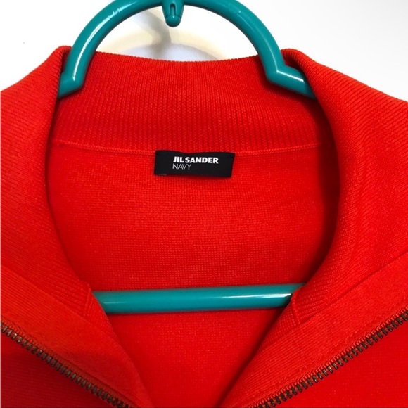 New! Jil Sander Red Zip Up Jacket - Picture 2 of 5